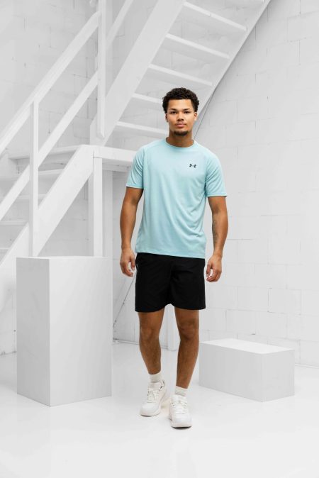 Under Armour Tech Textured Woven Zomerset Heren Lichtblauw/Zwart - Maat XXL - Kleur: LichtblauwZwart | Soccerfanshop