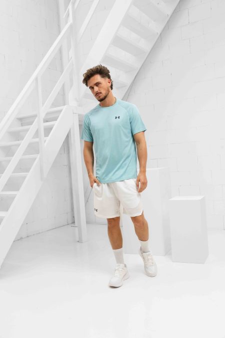 Under Armour Tech Textured Zomerset Heren Lichtblauw/Wit - Maat XXL - Kleur: LichtblauwWit | Soccerfanshop