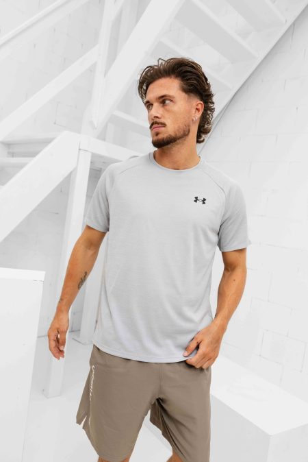 Under Armour Tech Textured T-Shirt Heren Grijs - Maat S - Kleur: Grijs | Soccerfanshop