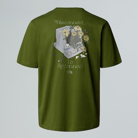 The North Face Uniseks Connect Relaxed-t-shirt Met Print Woodland Green male