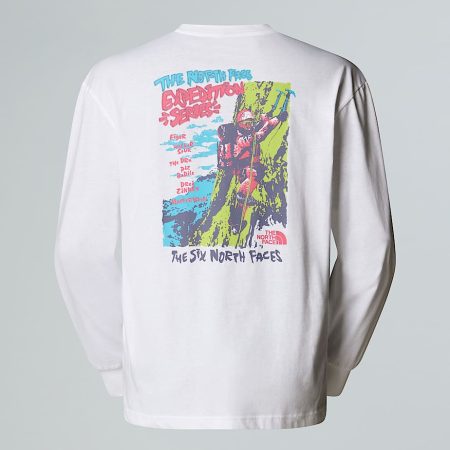 The North Face Uniseks Expedition Celebration Oversized T-shirt Met Lange Mouwen Tnf White male