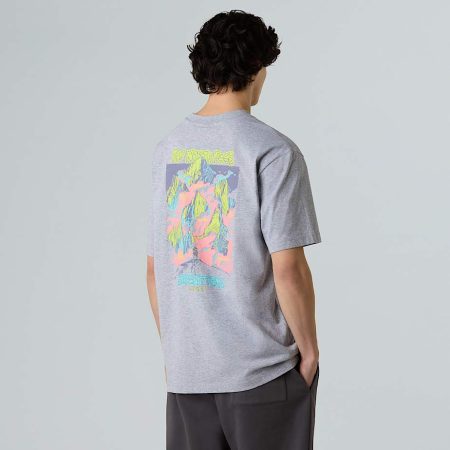 The North Face Uniseks Expedition Celebration Oversized T-shirt Tnf Light Grey Heather male