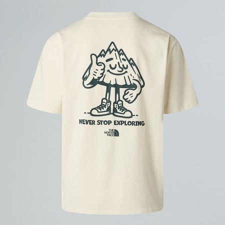 The North Face Uniseks Mountain Fun Oversized-t-shirt White Dune male