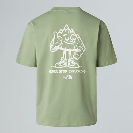 The North Face Uniseks Mountain Fun Oversized-t-shirt Slate Moss male