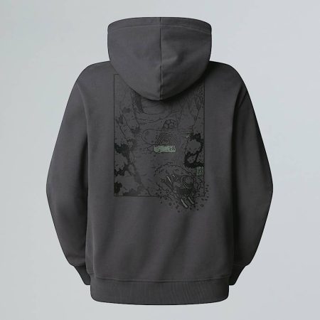 The North Face Uniseks Powder Days Relaxed Graphic-hoodie Asphalt Grey male