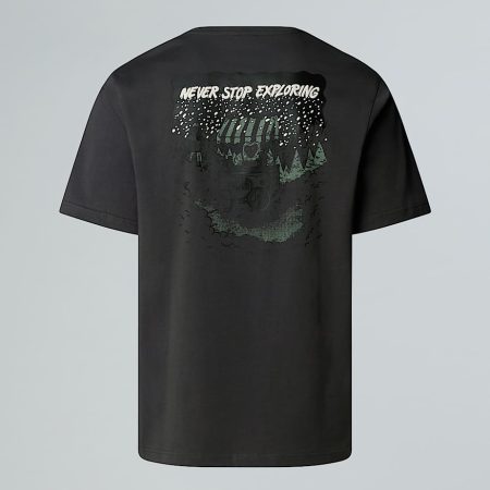 The North Face Uniseks Powder Days Relaxed Graphic-t-shirt Asphalt Grey male