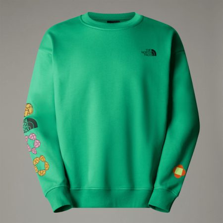 The North Face Uniseks Tnf X Yinka Ilori-sweatshirt Met Print Optic Emerald male