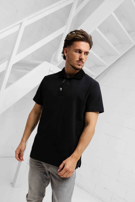 Versace Jeans Couture Contrast Barocco Polo Heren Zwart - Maat XXL - Kleur: Zwart | Soccerfanshop