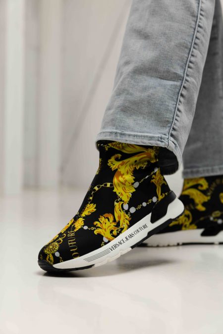 Versace Jeans Couture Fondo Dynamic Lycra Sneakers Dames Zwart/Goud - Maat 38 - Kleur: GoudZwart | Soccerfanshop