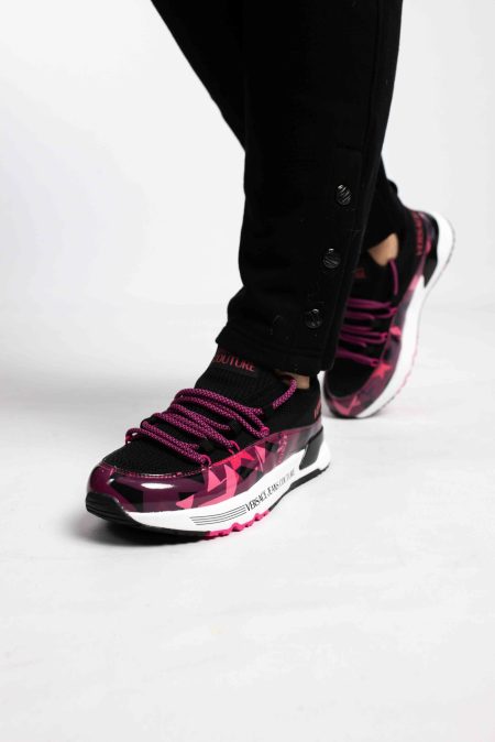 Versace Jeans Couture Fondo Dynamic Sneaker Dames Zwart/Roze - Maat 38 - Kleur: ZwartRoze | Soccerfanshop