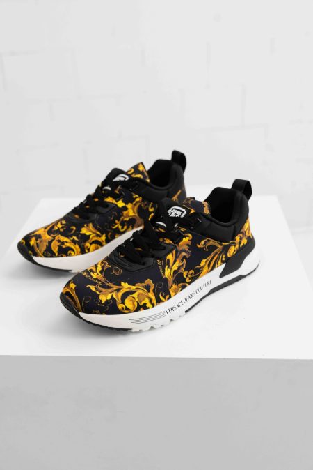 Versace Jeans Couture Fondo Dynamic Sneakers Heren Zwart/Goud - Maat 44 - Kleur: GoudZwart | Soccerfanshop