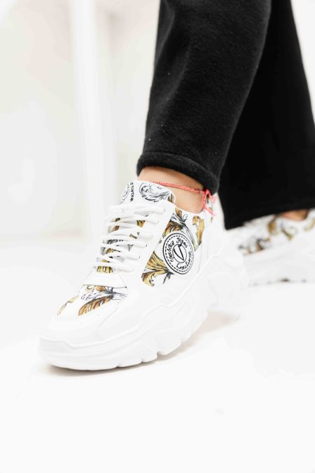 Versace Jeans Couture Fondo Speedtrack Sneakers Dames Wit/Goud - Maat 41 - Kleur: GoudWit | Soccerfanshop