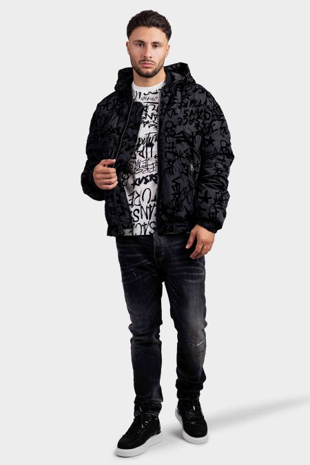 Versace Jeans Couture Graffiti Print Jas Heren Zwart - Maat 52 - Kleur: Zwart | Soccerfanshop