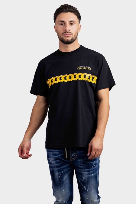 Versace Jeans Couture Logo Chain T-Shirt Heren Zwart - Maat L - Kleur: Zwart | Soccerfanshop