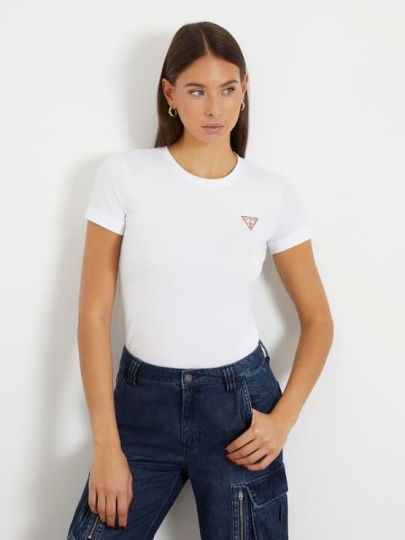 Stretch T-Shirt Met Klein Driehoek Logo