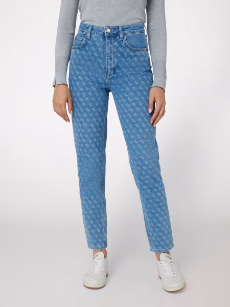 Guess 4G-Logo Mom Denim Broek Dames Blauw - Maat 29 - Kleur: Blauw | Soccerfanshop