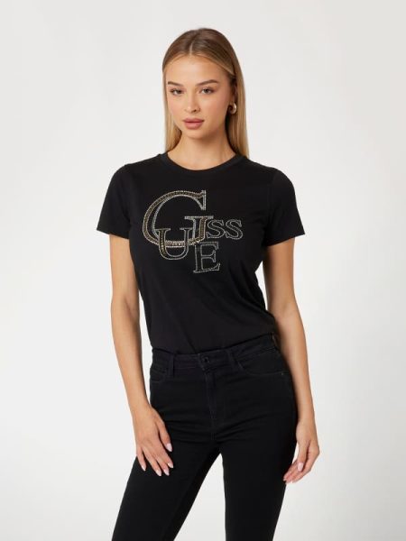 T-Shirt Met Logo En Studs Op Voorkant