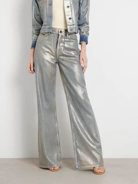 Jeans Wijde Pijpen Met Metallic Effect