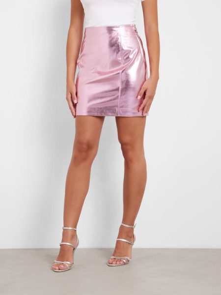 Minirok Van Kunstleer Met Metallic Effect