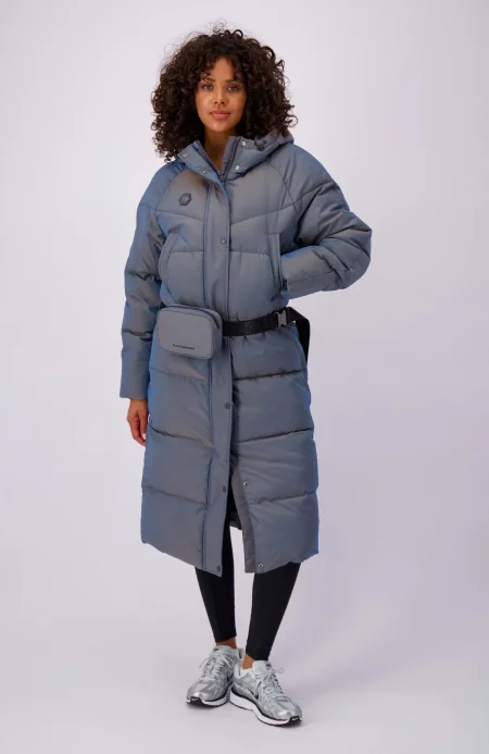 Black Bananas Belted Puffer Jas Dames Grijs - Maat M - Kleur: Grijs | Soccerfanshop