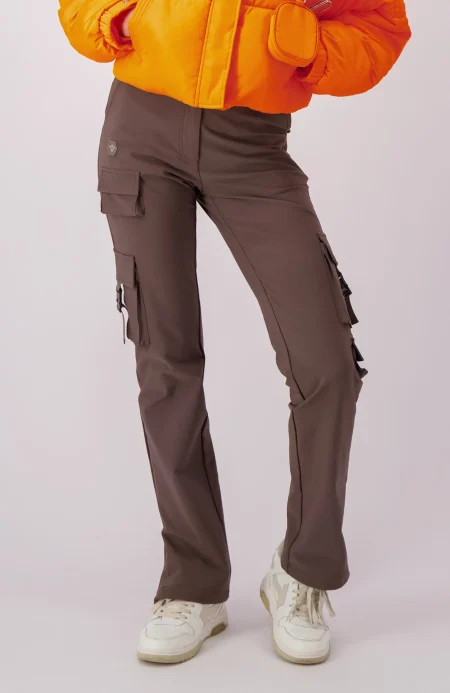 Black Bananas Clip Cargobroek Dames Bruin - Maat L - Kleur: Bruin | Soccerfanshop