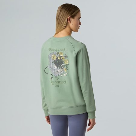 The North Face Connect Relaxed-sweatshirt Met Print Voor Dames Slate Moss female