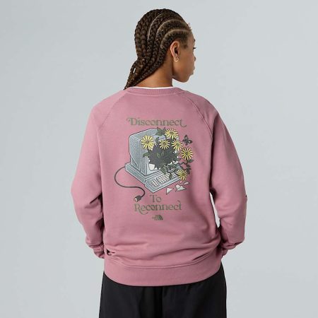The North Face Connect Relaxed-sweatshirt Met Print Voor Dames Nostalgia Rose female