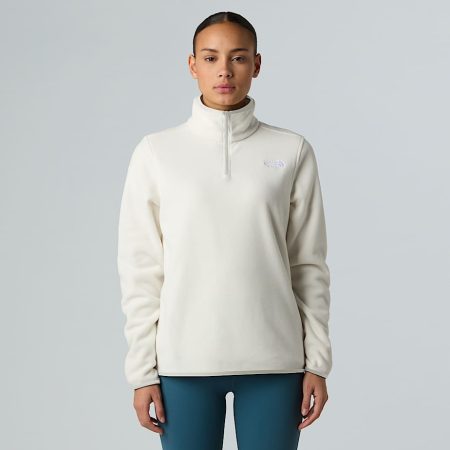 The North Face Glacier-fleece Met Kwartrits Voor Dames White Dune female