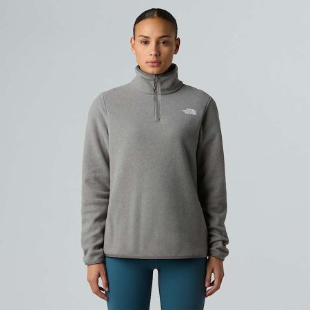 The North Face Glacier-fleece Met Kwartrits Voor Dames Tnf Mid Grey Heather female