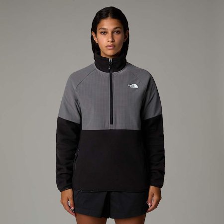 The North Face Zware Glacier-fleece Met Halve Rits Voor Dames Tnf Black-smoked Pearl-anthracite Grey female