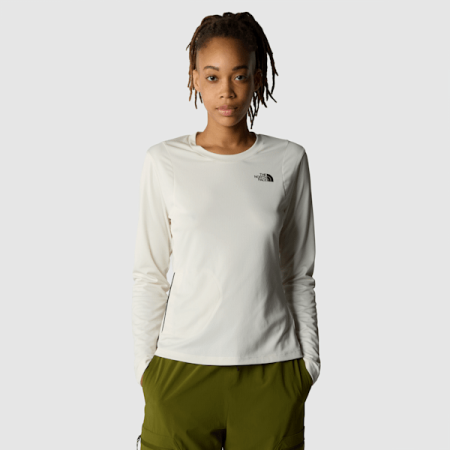 The North Face Inpakbaar Lightrange™-t-shirt Met Lange Mouwen Voor Dames White Dune female