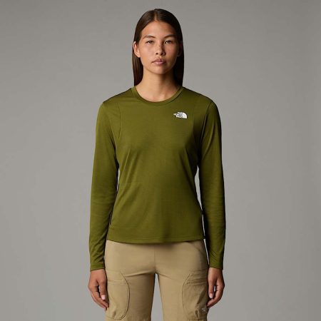 The North Face Inpakbaar Lightrange™-t-shirt Met Lange Mouwen Voor Dames Forest Olive female