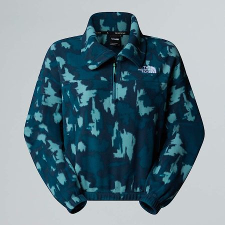 The North Face Mountain Athletics-fleece Met Halve Rits En Print Voor Dames Deep Cypress Painted Mountains Print female