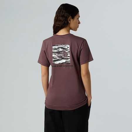 The North Face Nse Box Edge Of Light Infill Relaxed-t-shirt Voor Dames Tawny Quartz-tnf Black Edge Of Light Print female