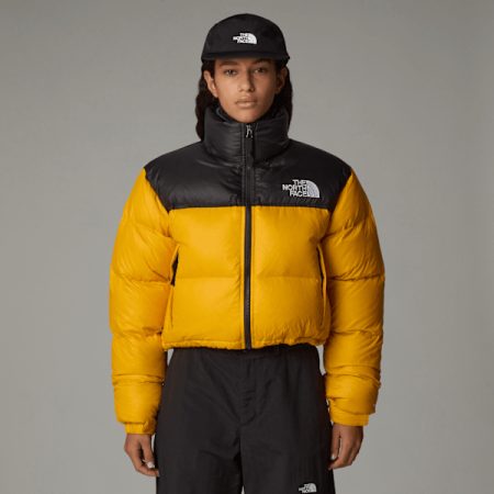 The North Face Nuptse-korte Jas Voor Dames Summit Gold-tnf Black female