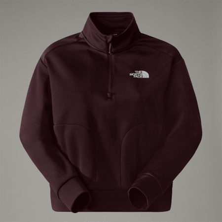 The North Face Reaxion-fleece Met Kwartrits Voor Dames Beetroot Dark Heather-asphalt Grey female