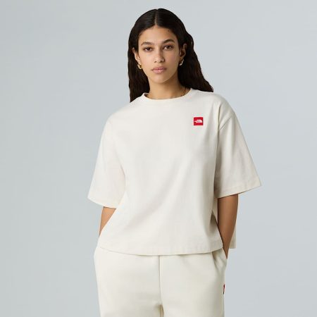 The North Face Boxy Red Box-t-shirt Voor Dames White Dune female