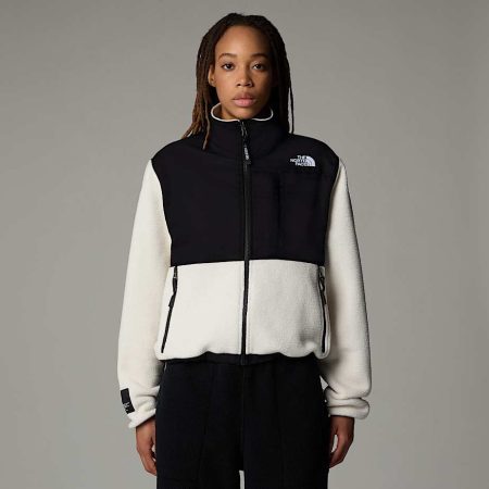 The North Face Retro Denali-jas Voor Dames White Dune-tnf Black Tnf Tiger Stripe Print female