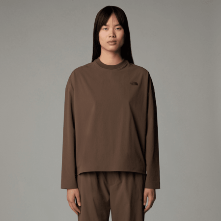 The North Face Woven-t-shirt Met Lange Mouwen Voor Dames Smokey Brown female