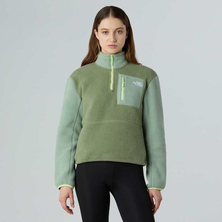 The North Face Yumiori-fleecejas Met Kwartrits Voor Dames Bark Mist-slate Moss-astro Lime female