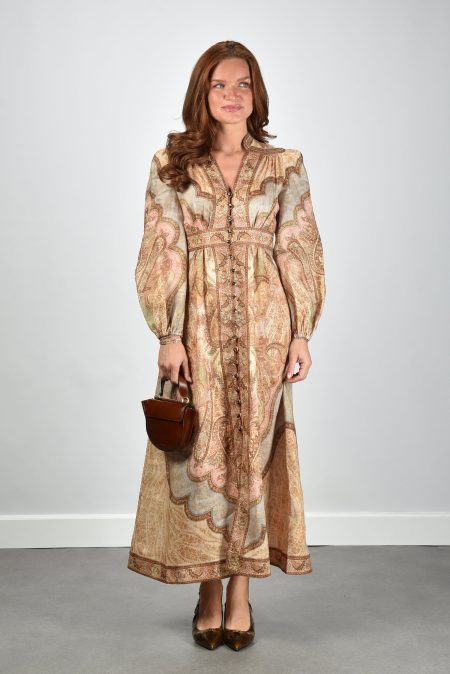 Zimmermann jurk Wanderlust Plunge Midi 5753DRS262 tapestry multi