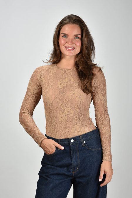 Zimmermann top Lace Bodysuit 8622TF25R biscuit