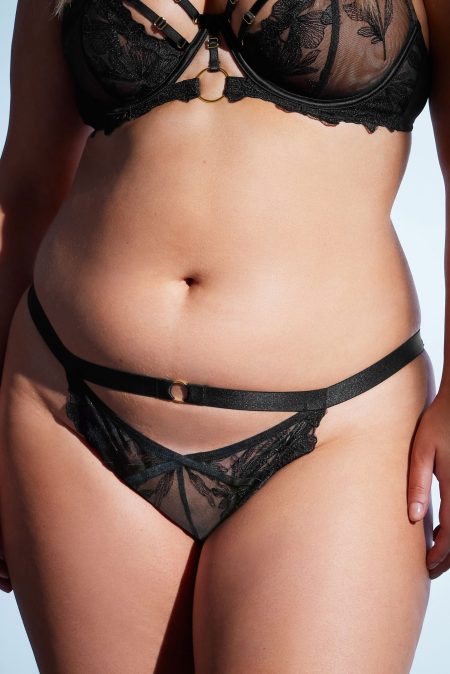 Playful Promises Eleanor Mesh Slip Met Bandje In Zwart