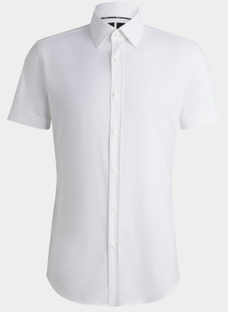 BOSS Black Business hemd lange mouw Wit P-HANK-kent-SH-C-214 10241343 50539380/100