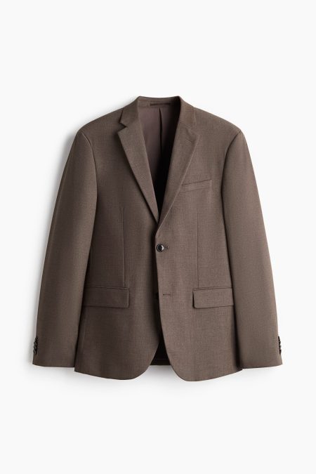 H & M - Single-breasted colbert - Slim Fit - Bruin