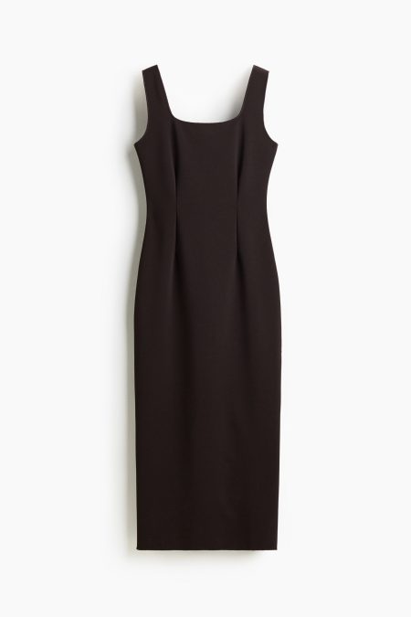 H & M - Jurk met coupenaden - Bruin