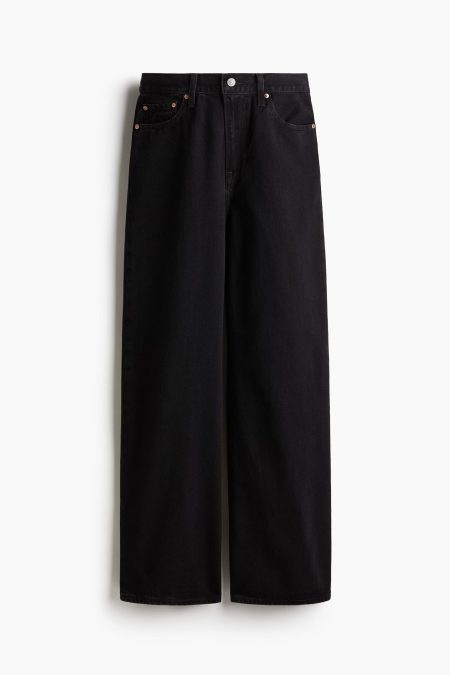 H & M - Ribcage Wide Leg H223 Rosie Posie - Zwart