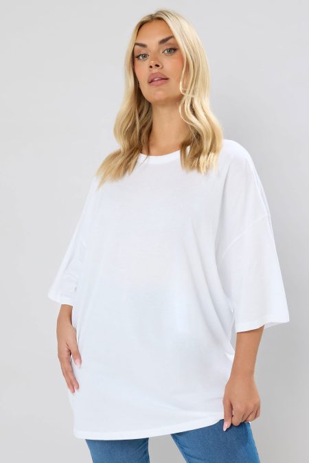 Yours Oversized Tshirt Van Katoen In Wit