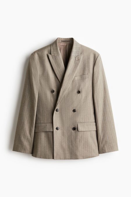 H & M - Regular Fit Double-breasted jacket - Beige