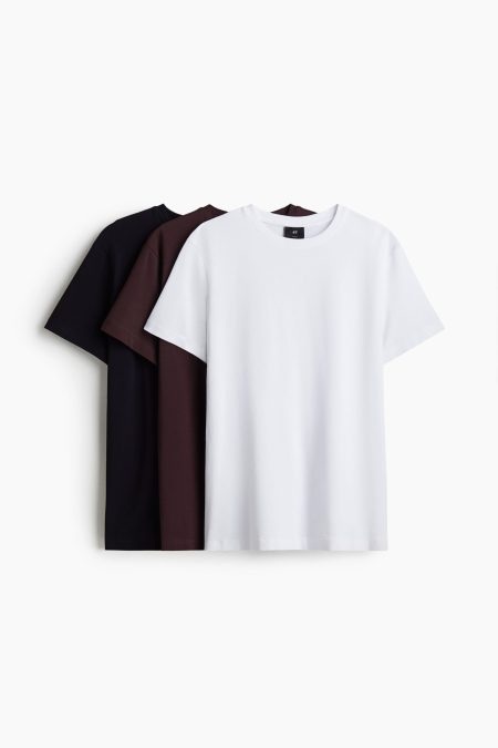 H & M - Set van 3 T-shirts - Slim Fit - Paars